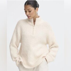 NWT B. Young Omanta half-zip sweater in cream - oversized small - $125 MSRP